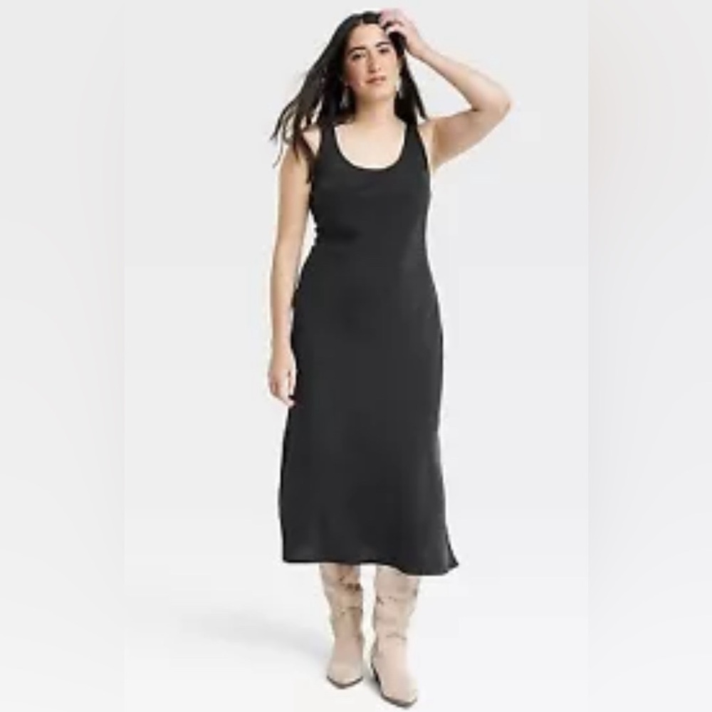 Women's Midi Slip Dress - Universal Thread Black S